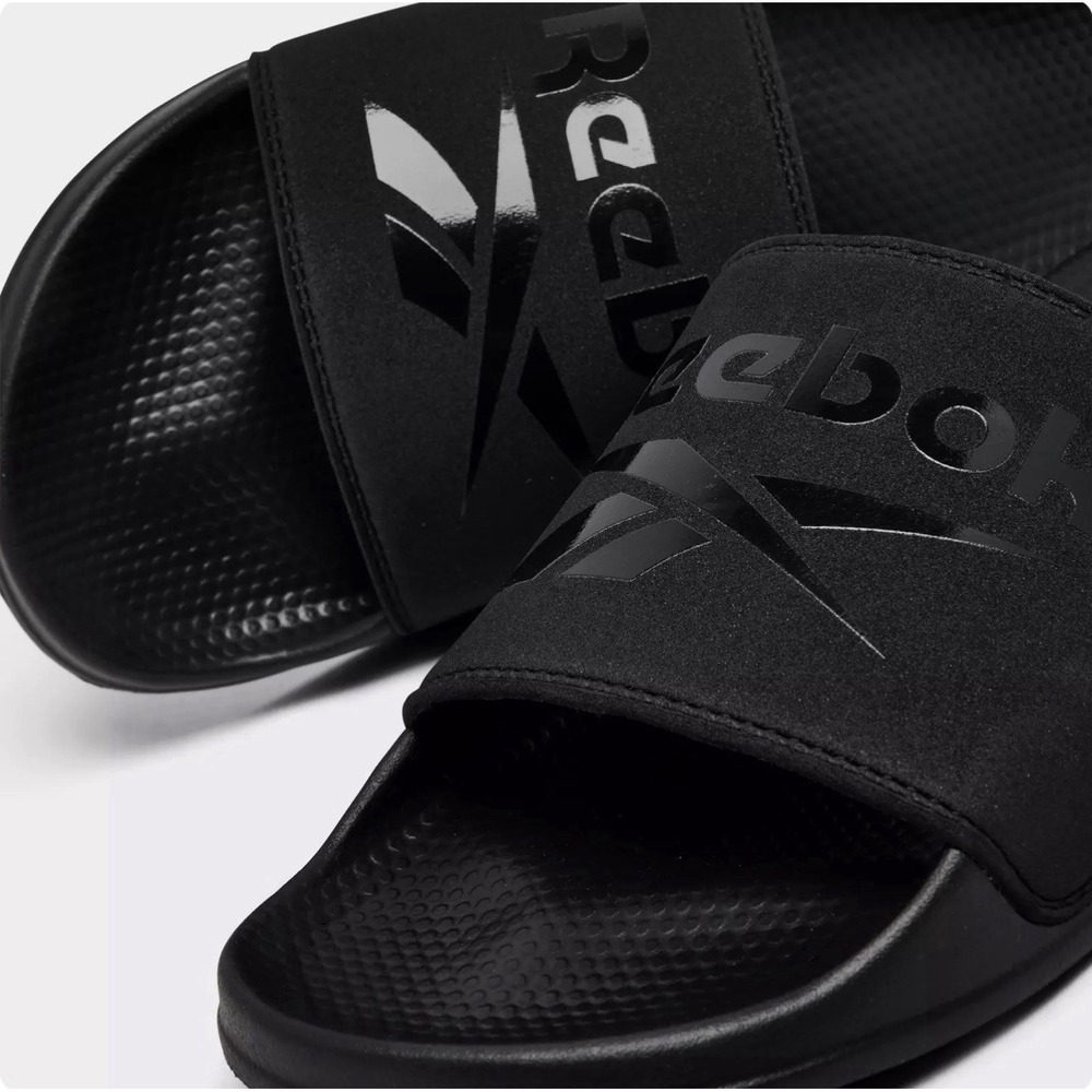 Reebok Fulgere Casual Slip-On Slide Sandals Black Mens Size 9 NEW